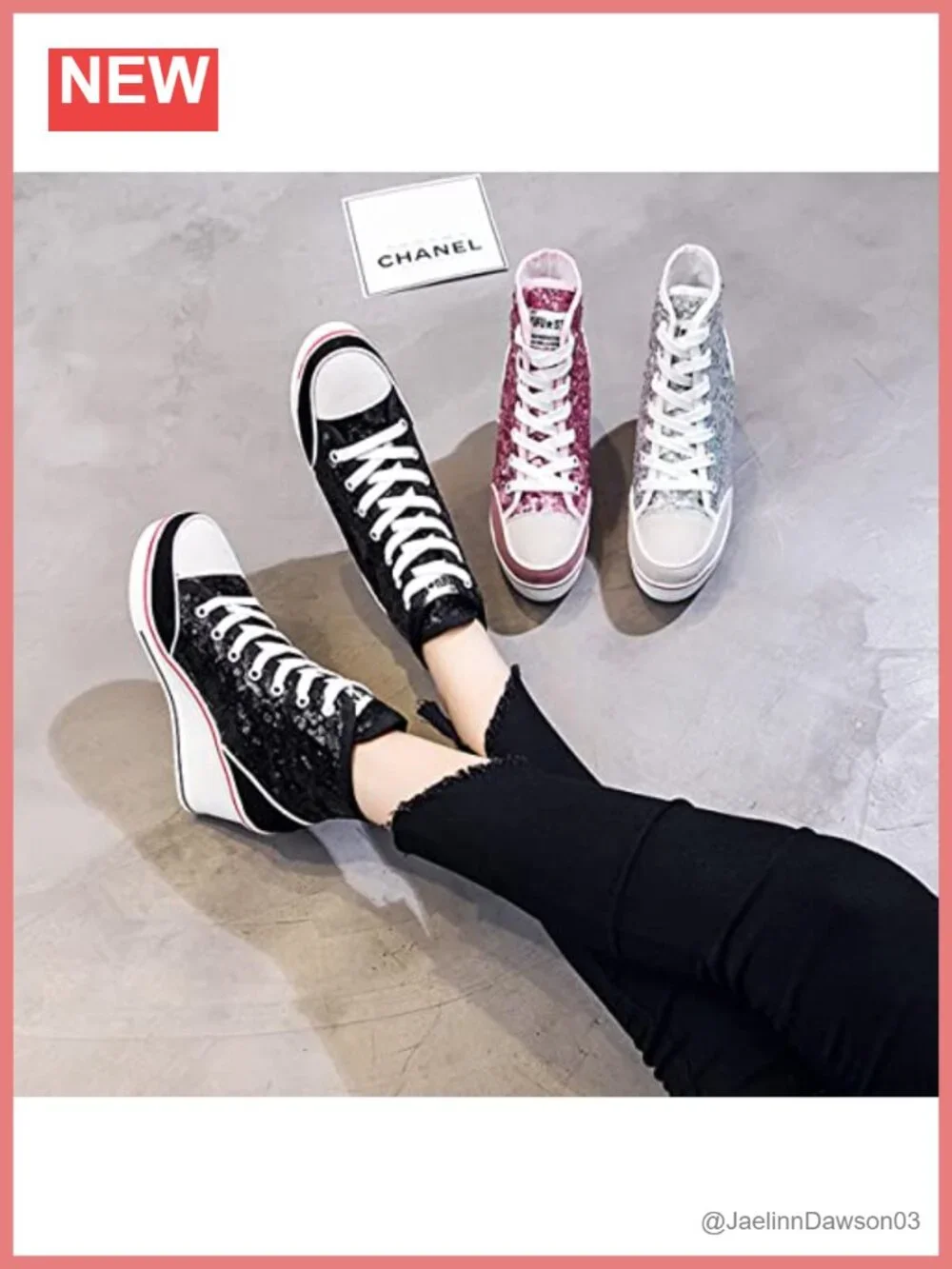 Canvas High Top Wedge Sneakers with Zippers